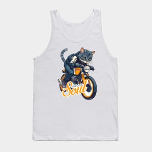 Cool cat riding motorbike Tank Top
